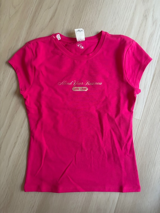 PINK Victoria's Secret Tops - PINK Victoria's Secret Hot Pink 'Mind Your Business' Short Sleeve Tee